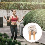 Corde à sauter ajustable avec poignées en bois