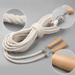 Corde à sauter ajustable avec poignées en bois