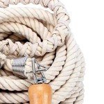 Corde à sauter ajustable avec poignées en bois