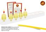 Ner Mitzvah Pre-Filled Menorah Oil Cup Candles - Hanukkah Ohr Lights - 100% Olive Oil with Cotton Wick in Glass Cup - Small Size, 44 per Pack, Burns Approx. 1 1/2 Hrs