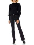 The Drop Women's Vivienne Padded-Shoulder Balloon-sleeve Crewneck Sweater