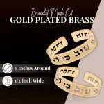 Psalms 136:1 Dainty Gold Cuff, Hebrew Jewelry For Women, Bible Verse Bracelet, Scripture Jewelry, Christian And Jewish Gift, Packaged And Ready For Gift Giving, Handmade In Israel (6, Gold)