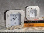 Zodax Mark Lane Silver Table, Small Desk & Shelf Clock