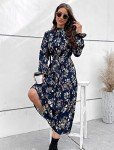  Women's Allover Floral Print Dress 