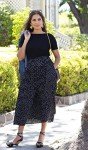 Polka Dot Pleated Skirts for Women with Pockets, Elastic High Waisted Midi Skirts for Women Trendy Boho Women's Skirts(Medium, Black White Dots)