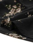 Allegra K Women's Floral Skirts Chiffon A-line Long Tiered Ruffle Boho Midi Skirt XS-3XL Large Black