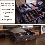 Mens Watch Box and Table Organizer Leather Valet Tray 