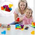 DASDAX Magnetic Building Blocks Magic Magnetic 3D Puzzle Cubes, Set of 7 Multi Shapes Magnetic Blocks with 54 Guide Cards, Intelligence Developing and Stress Relief Fidget Toys