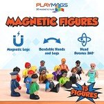 Playmags Magnetic Figures Community Set of 15 Pieces - Play People Perfect for Magnetic Tiles Building Blocks - STEM Learning Toys Children – Magnet Tiles Expansion Accessories Pack