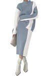 Contrast Color Sweater Set