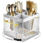 Rotating Lucite Silverware Organizer 