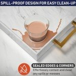Marble Acrylic Serving Tray with Gold Handles