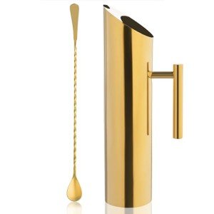 Elegant Stainless Steel Gold Handle Pitcher