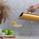 Elegant Stainless Steel Gold Handle Pitcher
