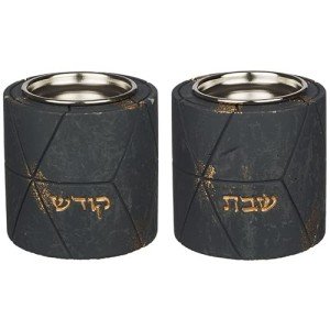 Elegant Inscribed Shabbos Tea Light Holders