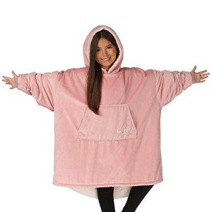 The Comfy Kids’ Oversized Sherpa Wearable Blanket - Blush