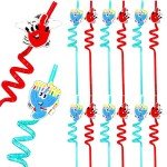 The Dreidel Company Dreidel and Menorah Hanukkah Straws - Reusable (12-Pack)
