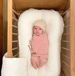 Ely's & Co. Adjustable Swaddle Blanket Infant Baby Wrap 2 Pack (Mauve Pink Stars & Solid Dusty Rose 0-3 Months)