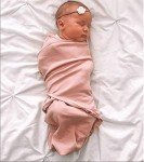 Ely's & Co. Adjustable Swaddle Blanket Infant Baby Wrap 2 Pack (Mauve Pink Stars & Solid Dusty Rose 0-3 Months)