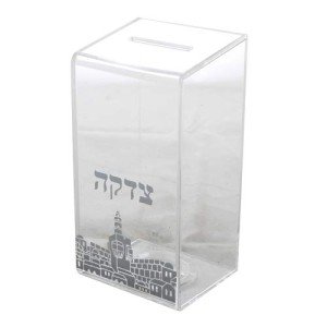 Lucite Tzedakah Box