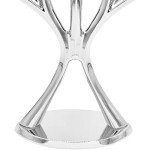 The Dreidel Company Contemporary Hanukkah Menorah, Polished, Non-tarnishing, Holds Most Candles (Nickel)