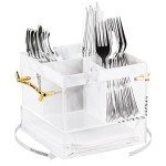 Rotating Lucite Silverware Organizer 