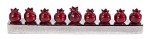 Yair Emanuel 14.5" Pomegranate Strip Hanukkah Menorah - Modern Design Judaica Gift