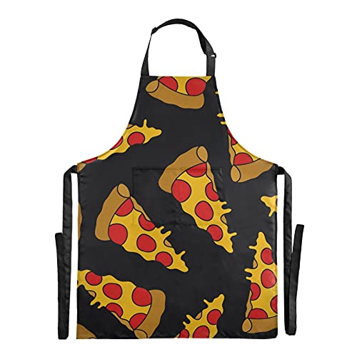 ALAZA Pizza Doodle Bib Aprons for Pizza Lovers