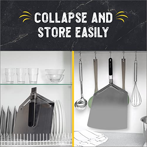 Extra Large Stainless Steel Pizza Peel with Folding Handle