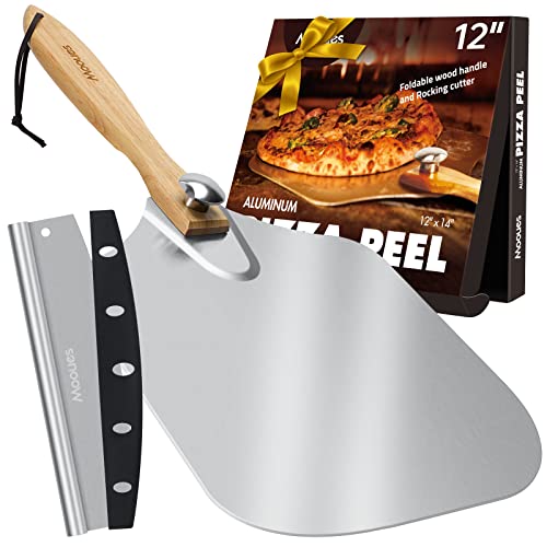 12" Aluminum Pizza Peel with Foldable Wood Handle
