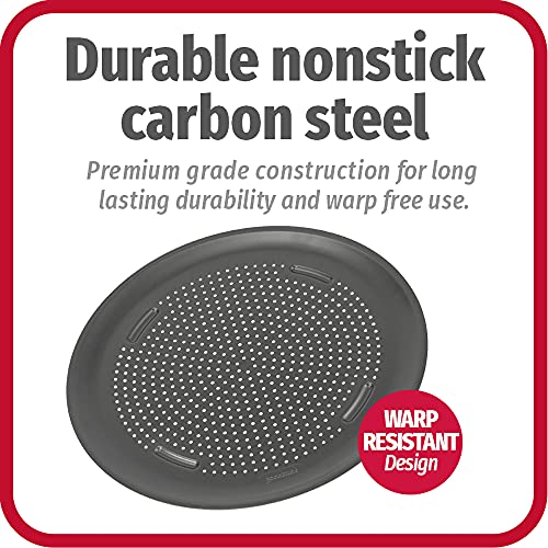 14'' Nonstick Carbon Steel Large Pizza Pan in Gray