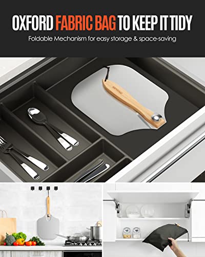 12" Aluminum Pizza Peel with Foldable Wood Handle
