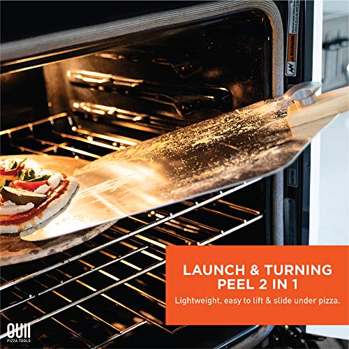 Aluminum Pizza Peel with Foldable Wood Handle - 12x14