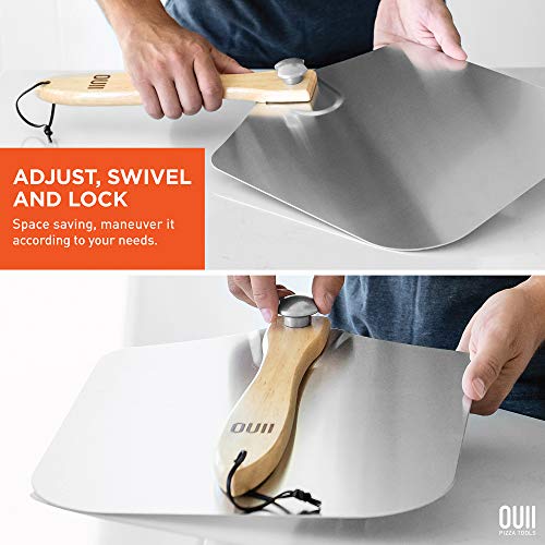 Aluminum Pizza Peel with Foldable Wood Handle - 12x14