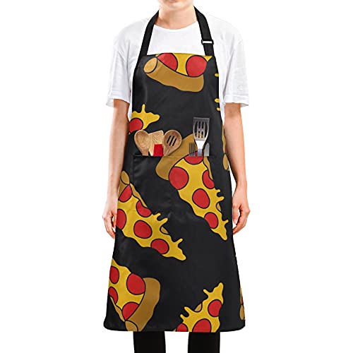 ALAZA Pizza Doodle Bib Aprons for Pizza Lovers