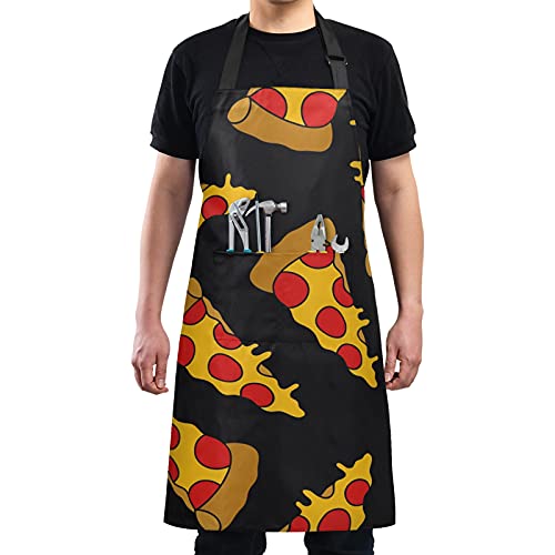 ALAZA Pizza Doodle Bib Aprons for Pizza Lovers