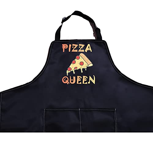 Pizza Queen Apron for Pizza Making Moms- Black