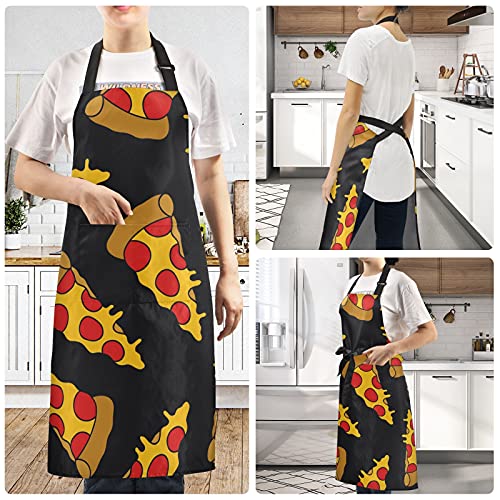 ALAZA Pizza Doodle Bib Aprons for Pizza Lovers
