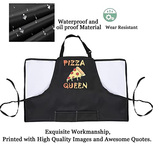 Pizza Queen Apron for Pizza Making Moms- Black