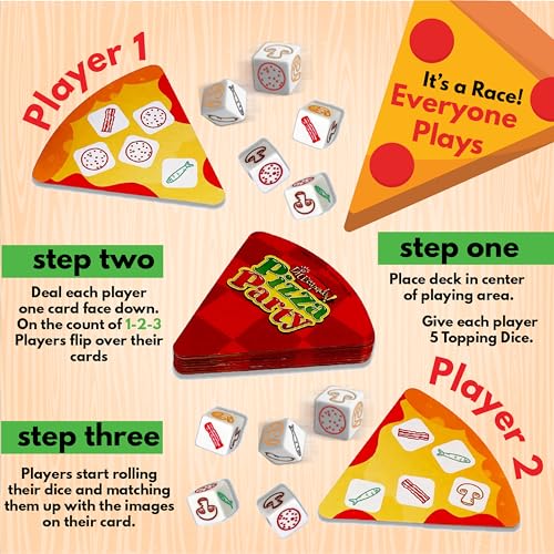 University Games Pizza Party Dice Game, Fun for All