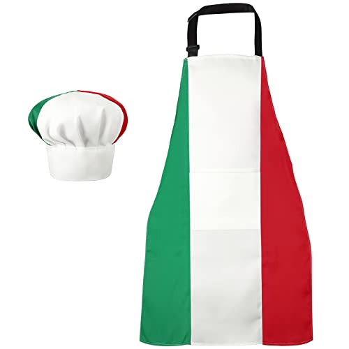 Italian Flag Chef Hat and Apron Set
