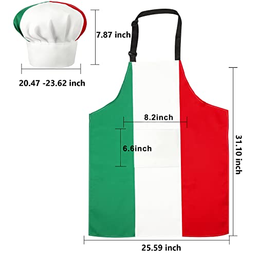 Italian Flag Chef Hat and Apron Set