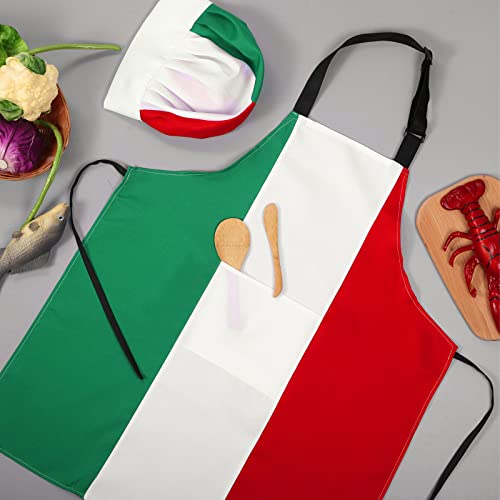 Italian Flag Chef Hat and Apron Set
