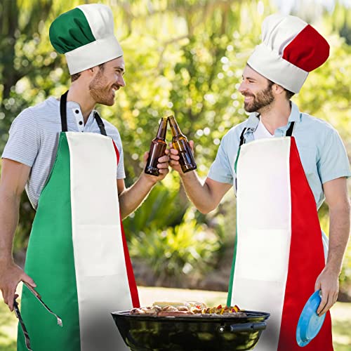 Italian Flag Chef Hat and Apron Set