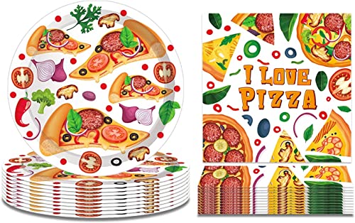 Pizza Party Tableware Set Serves 24 Guests