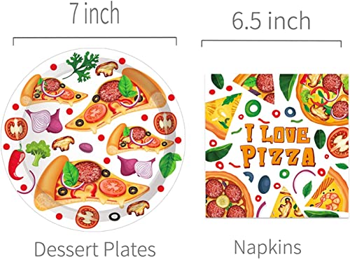 Pizza Party Tableware Set Serves 24 Guests