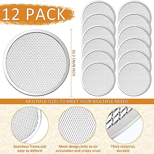 Set of 12 Aluminum Pizza Screens 8 Inch