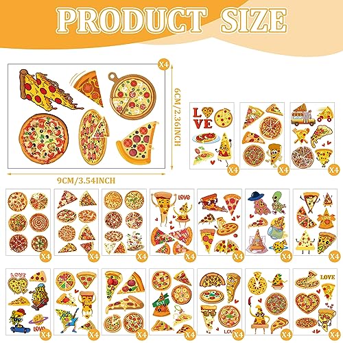 Pizza Temporary Tattoos for Pizza Birthday Party Decorations
