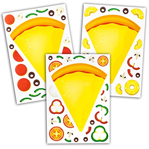 24 Pizza Stickers for Kids - Perfect for Pizza Parties