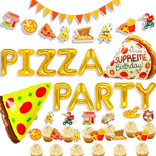 Pizza Party Decoration Supplies Favors Birthday Balloons